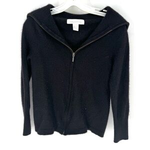ARLOTTA 100% cashmere Black Zip-Up Cardigan sweater